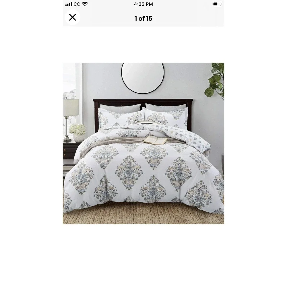 Jucfhy Duvet Cover QueenHotel Collections Super Soft Egyptian Cotton 3 Piece